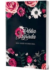 Bíblia Sagrada NVI Letra Média Brochura Flores Pink