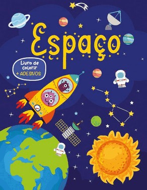 Livro De Colorir Com Adesivos - Espaço