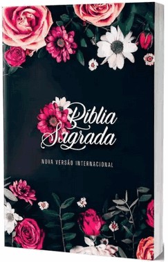 Bíblia Sagrada NVI Letra Média Brochura Flores Pink Bíblia Sagrada NVI Letra Média Brochura Flores Pink