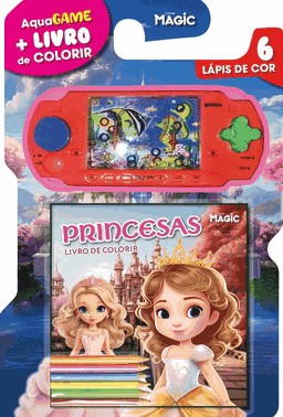 Livro De Colorir Princesas + Aqua Game