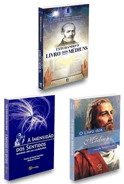 Kit Livro Dos Mediuns+Imensidao Dos Sentidos+Estude O Livro Dos Mediuns