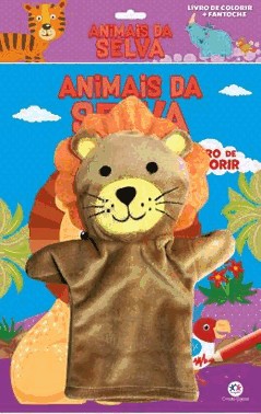 Animais Da Selva - Livro De Colorir + Fantoche