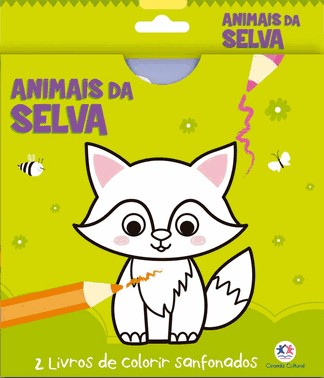 Animais Da Selva - 2 Livros De Colorir Sanfonados