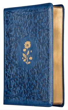 Biblia Acf Com Espaco Para Anotacoes, Couro-Soft Azul Com Flores Em Baixo Relevo, Leitura Perfeita