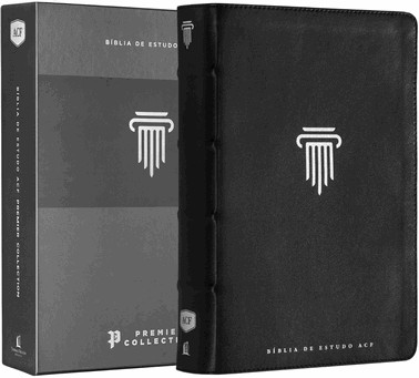 Biblia De Estudo Acf, Couro Legitimo Preto, Leitura Perfeita, Premier Collection