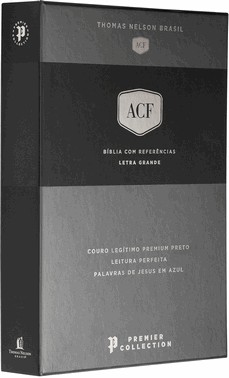 Biblia Acf, Couro Legitimo Preto, Letra Grande, Leitura Perfeita, Premier Collection