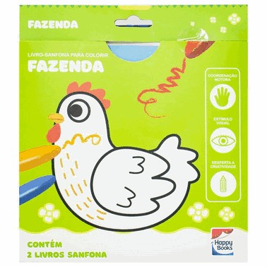 Livro-Sanfona Para Colorir: Fazenda