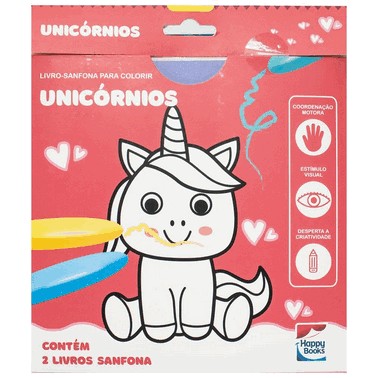 Livro-Sanfona Para Colorir: Unicornios