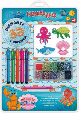 Fazendo Arte Diamante 5D - Animais Do Oceano