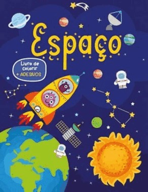 Livro De Colorir Com Adesivos - Espaco