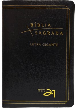Bíblia A21 Letra Gigante Luxo - Couro Bonded Preta