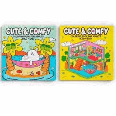 Colecao Cute & Comfy - Coloring Book For Adults - Kit Com 2 Livros De Colorir