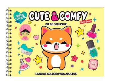 Cute E Comfy Super Special Edicao 01 - Livro De Colorir Adulto - Dia De Skin Care - Acompanha 1 Cane