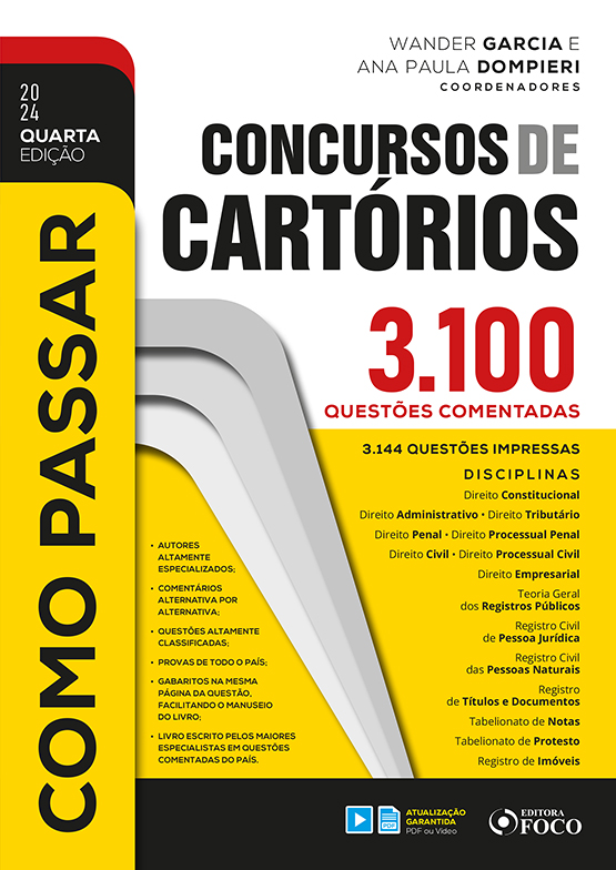 Como Passar Em Concursos De Cartorios - 04Ed/24