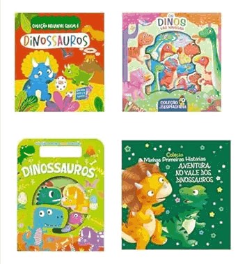 Colecao Infantil Dinossauros - Kit Com 4 Livrinhos