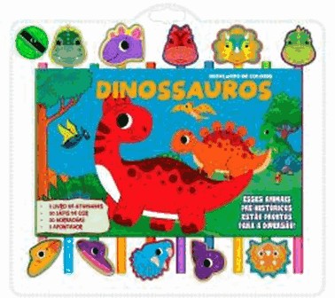 Dinossauros Brincando De Colorir