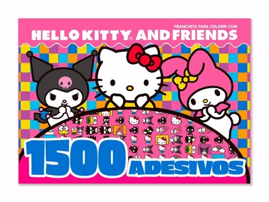 Hello Kitty And Friends Prancheta Para Colorir Com 1500 Adesivos