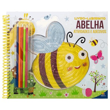Livro-Labirinto - Atividades, Colorir E Adesivos - Abelha