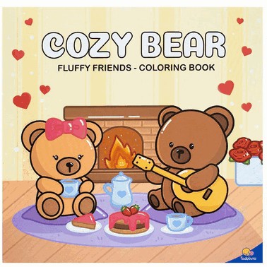 Fluffy Friends - Coloring Book: Cozy Bear