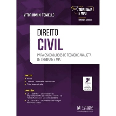 Tribunais E Mpu - Direito Civil - Para Tecnico E Analista -  (09Ed/25)