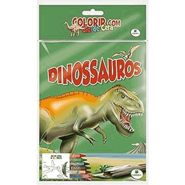 Colorir Com Giz De Cera: Dinossauros