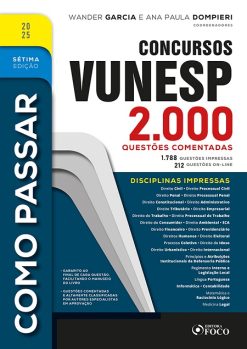 Como Passar Em Concursos Vunesp - 2000 Questoes Comentadas - 7 Ed -2025